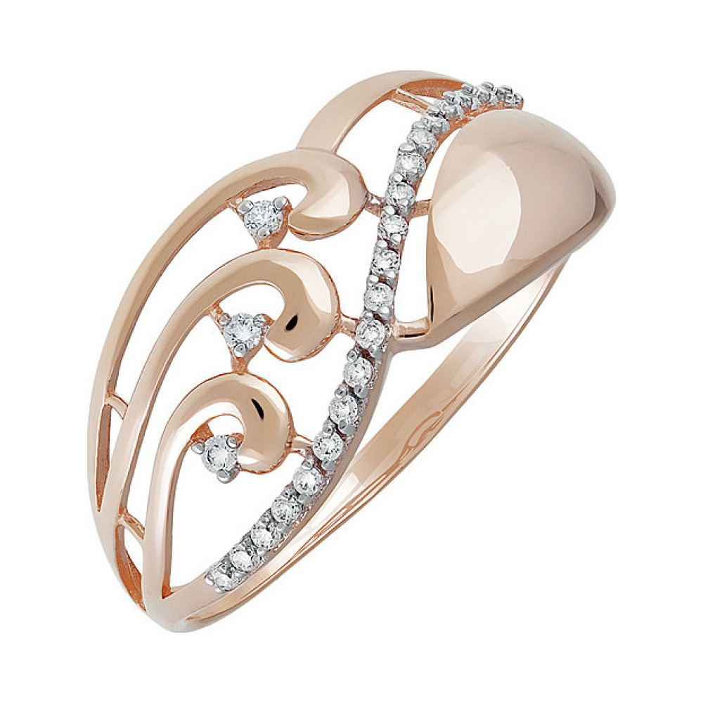 Золотое кольцо с фианитом № 138178