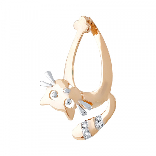 Золотая подвеска с фианитом № 129896