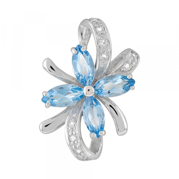 Подвеска с топазом и фианитом № 111812