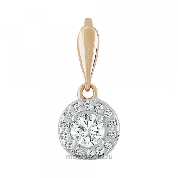 Золотая подвеска с кристаллами swarovski № 109761