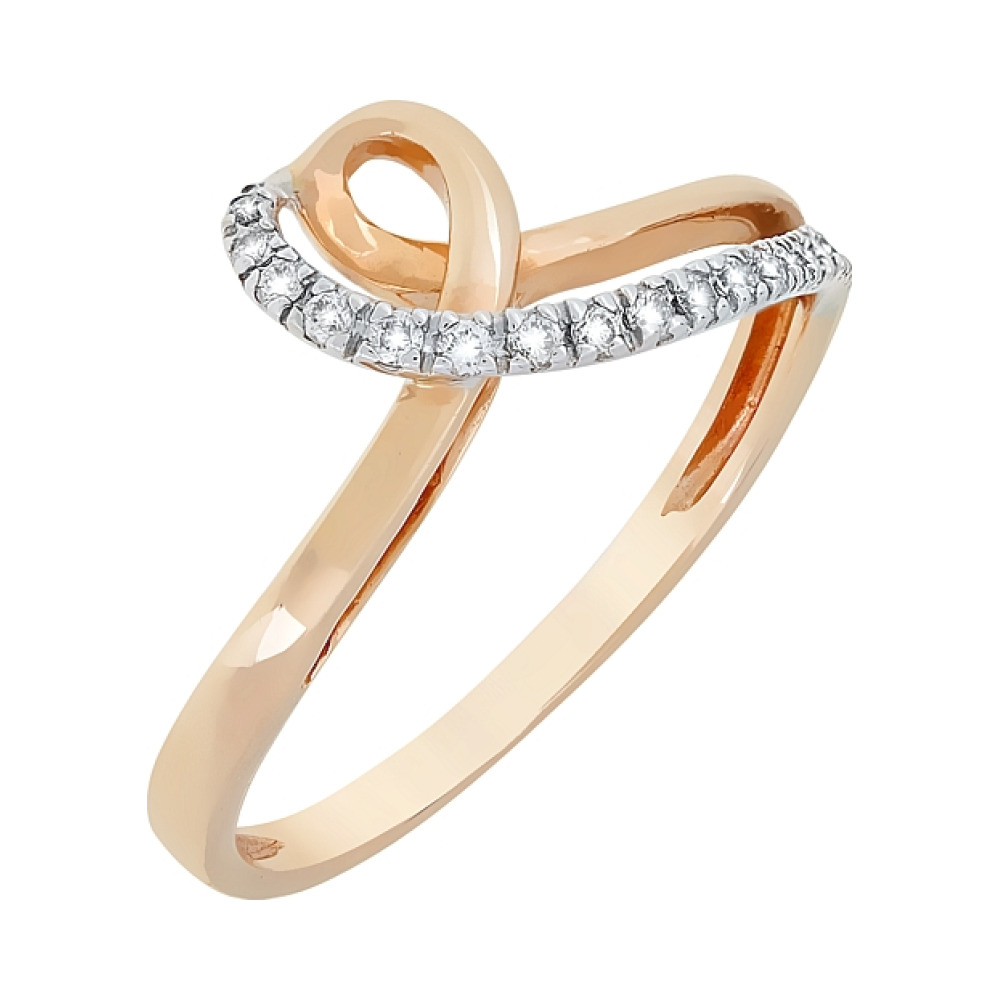 Золотое кольцо с бриллиантом № 82237