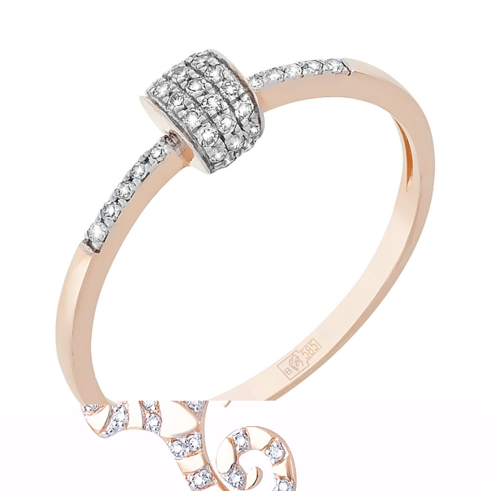 Золотая подвеска с фианитом № 129929