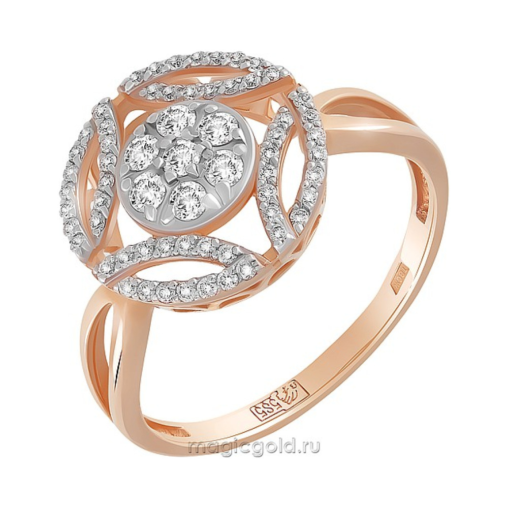 Золотое кольцо с бриллиантом № 135473