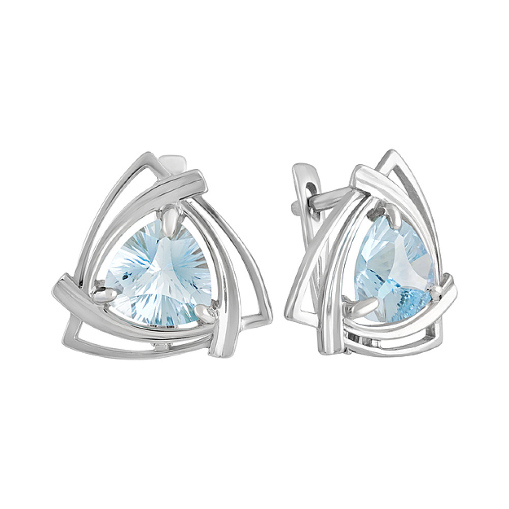 Серебряные серьги с топазом № 132202