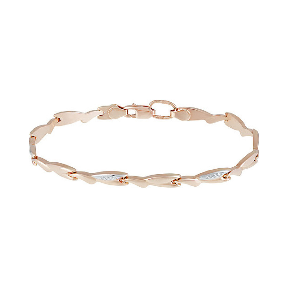 Золотой браслет без камня с алмазкой № 136857