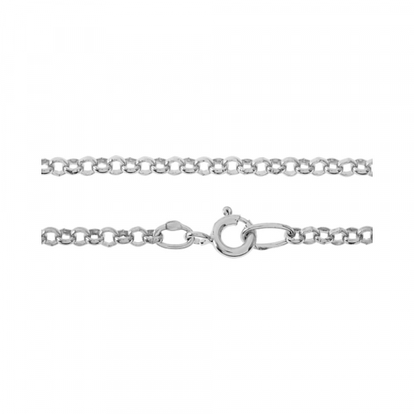 Серебряная цепь гороховая родированная № 109983