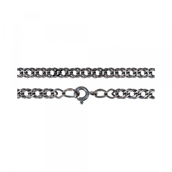 Серебряная цепь ромб двойной черн. № 106041