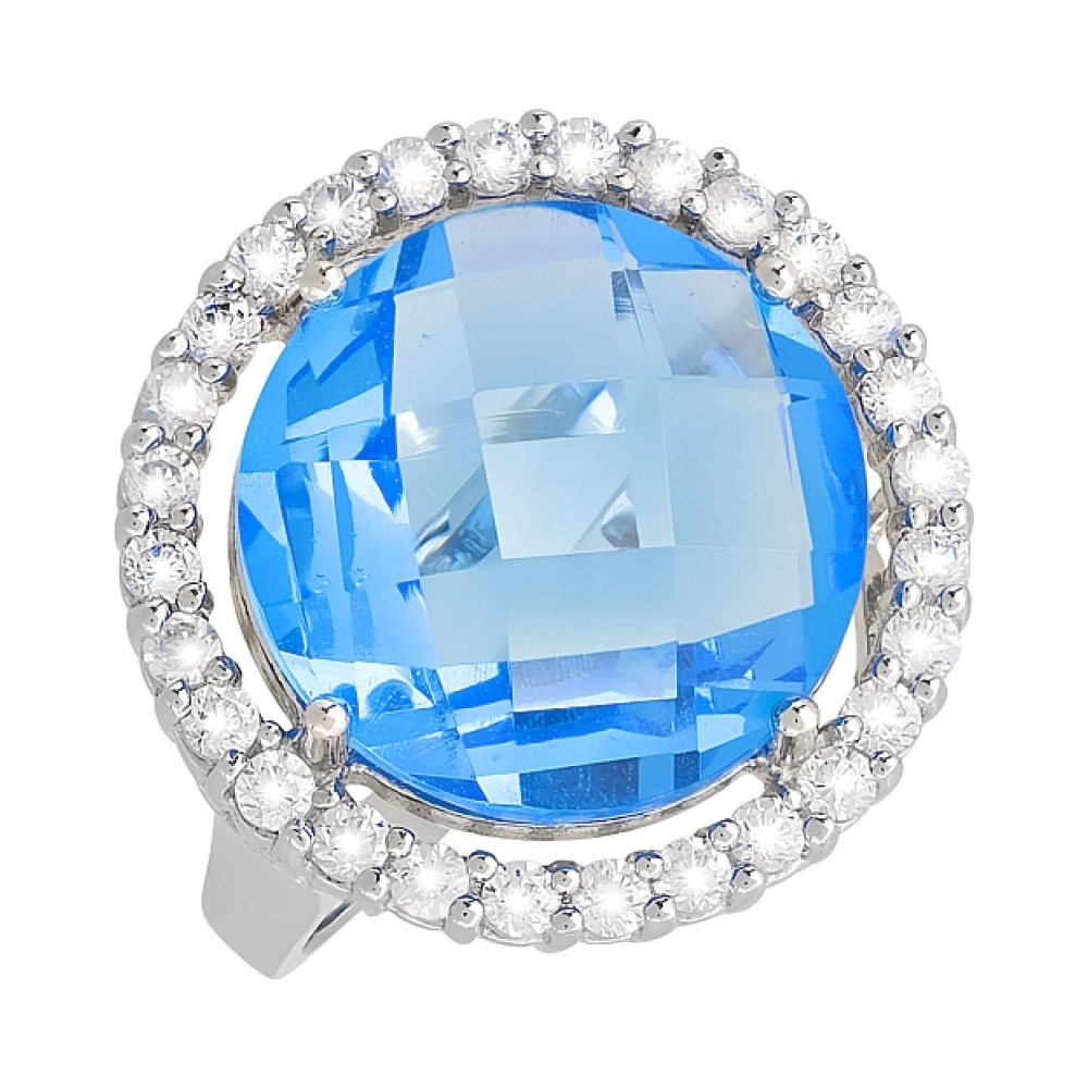 Серебряное кольцо с фианитами № 107294