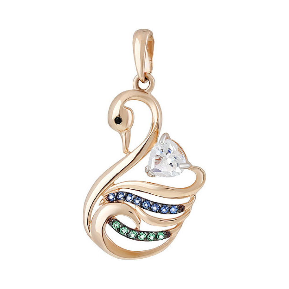 Золотая подвеска с фианитом № 134926