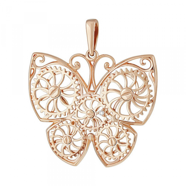 Золотая подвеска с фианитами № 138262