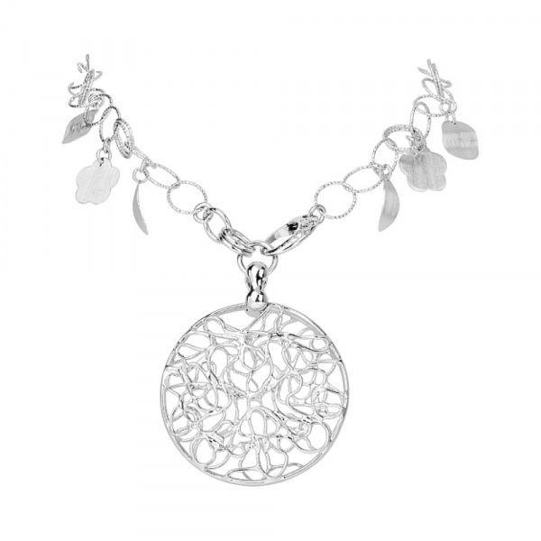 Серебряное колье без камня № 106718