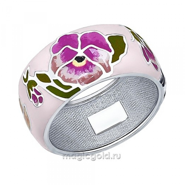 Серебряное кольцо с эмалью № 138566