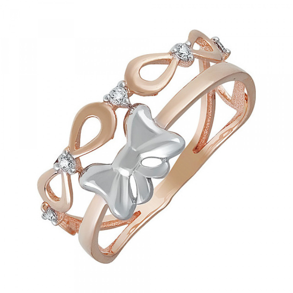 Золотое кольцо с фианитом № 138183