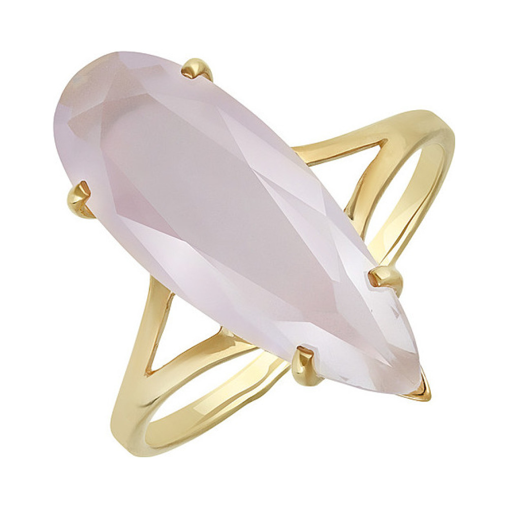 Серебряное кольцо с алпанитом и золотым покрытием № 132475