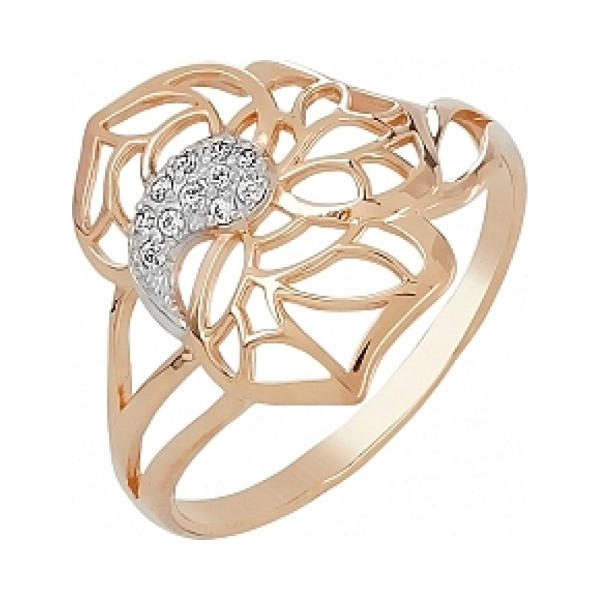 Золотое кольцо с фианитом № 109613