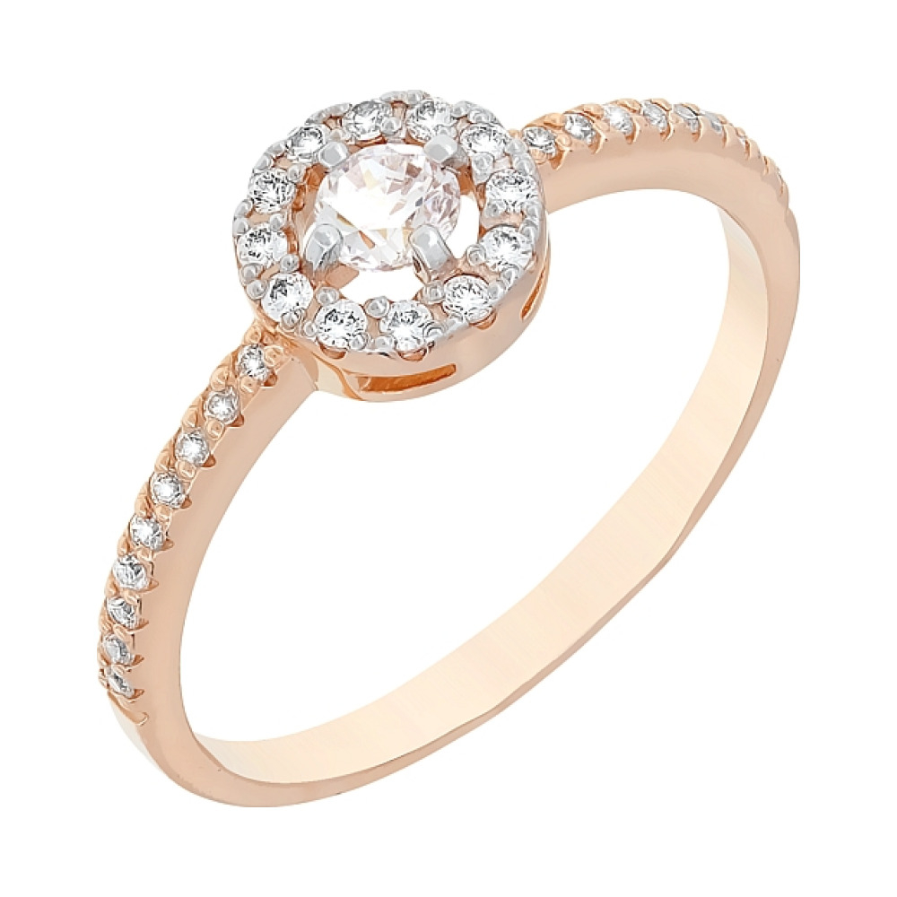 Золотое кольцо с фианитами № 101133