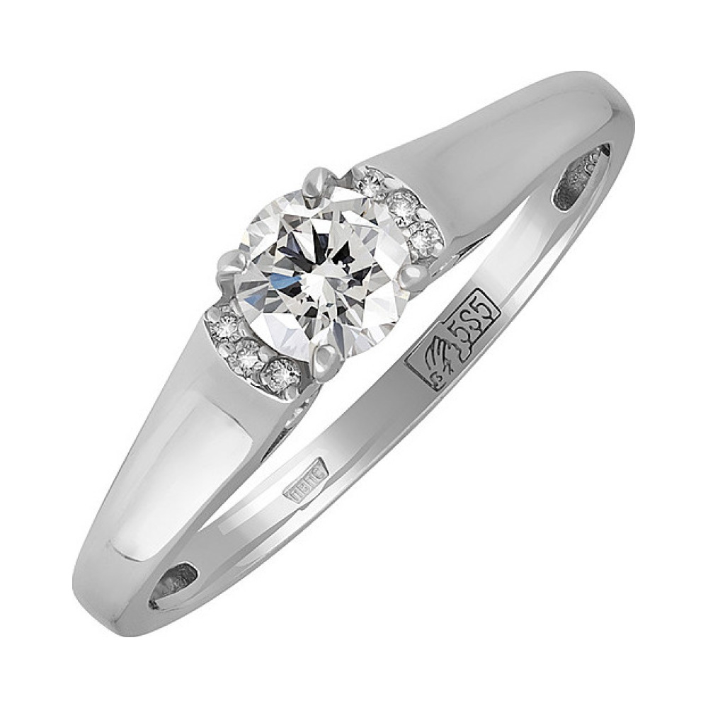 Золотое кольцо с бриллиантом № 127676