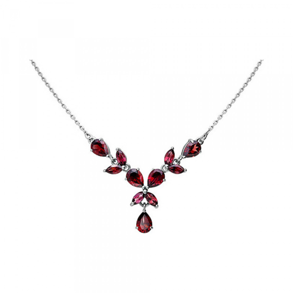 Серебряное колье с гранатом № 133222