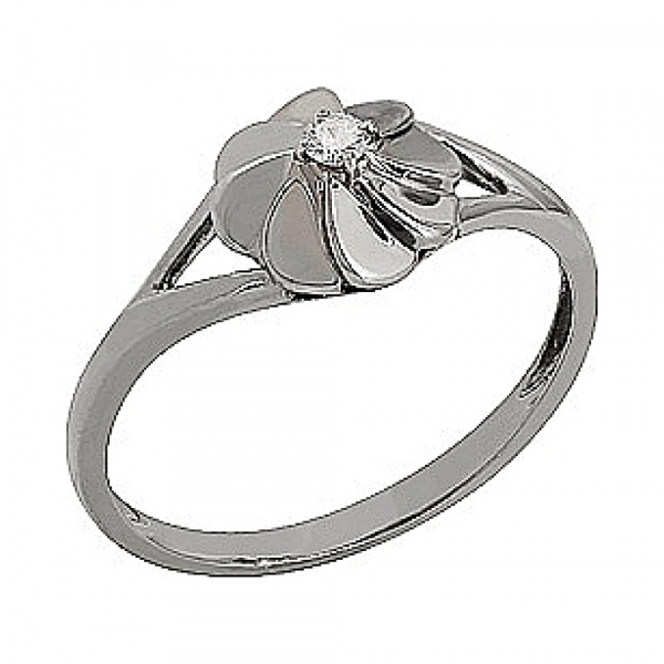 Золотое кольцо с бриллиантом № 75406