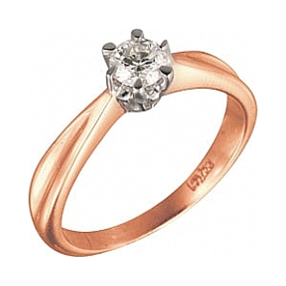 Золотое кольцо с бриллиантом № 24861