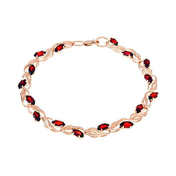 Золотой браслет с гранатом № 106815