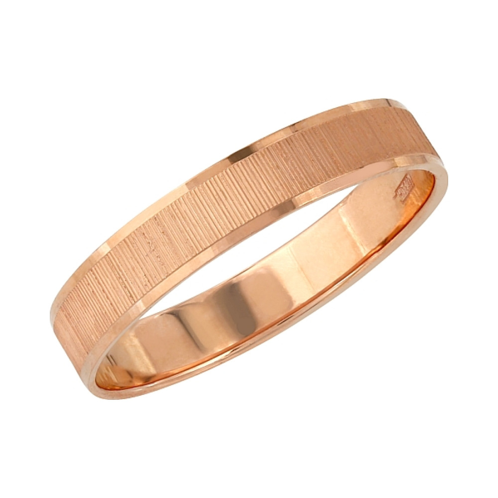 Золотое кольцо обручальное с алмазкой № 106842