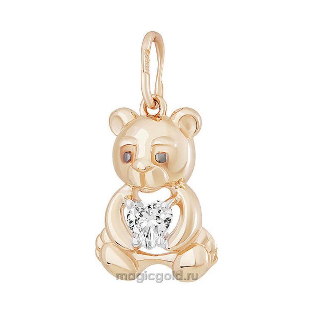 Золотая подвеска с фианитом № 156032