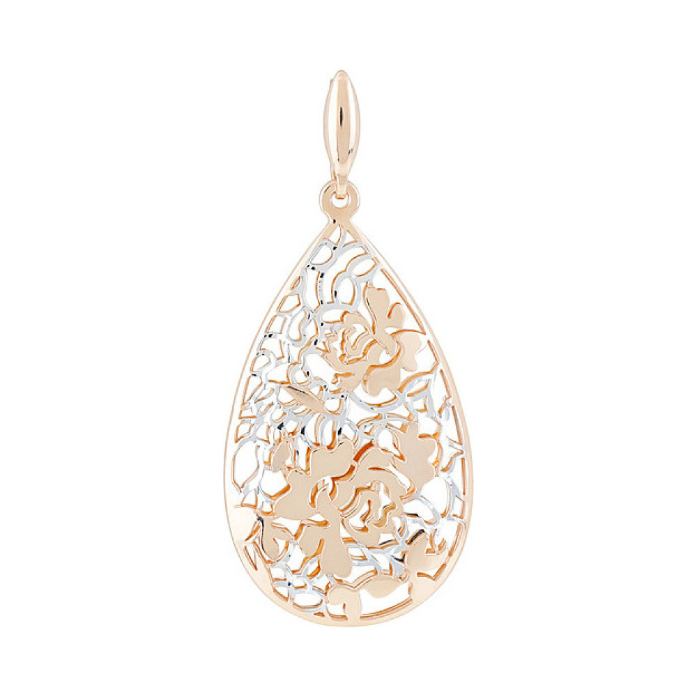 Золотая подвеска без камня с алмазкой № 122488