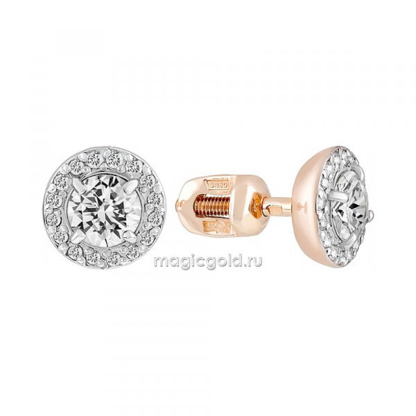 Пуссеты с бриллиантом № 122093