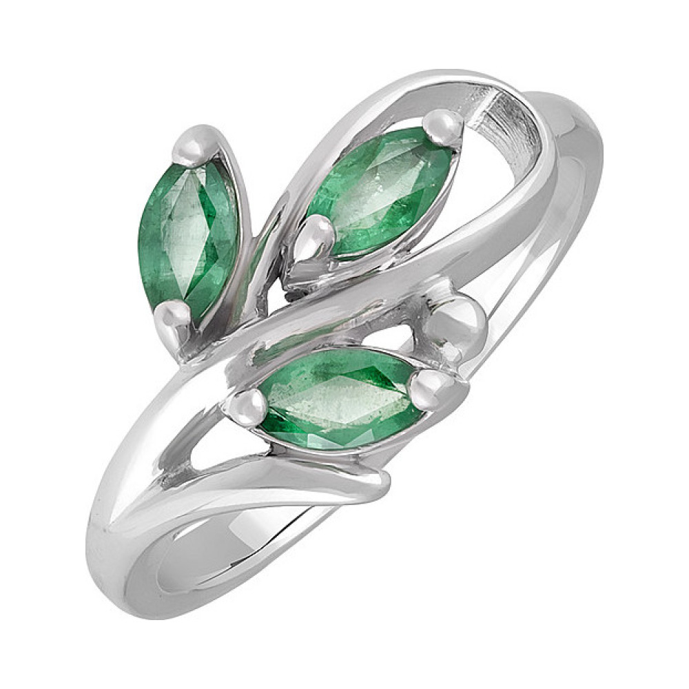 Серебряное кольцо с изумрудом № 130331