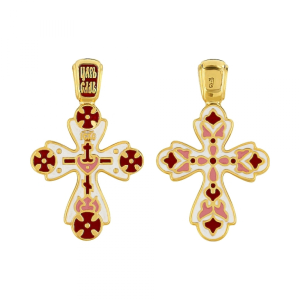 Крест с эмалью золотым покр № 85879