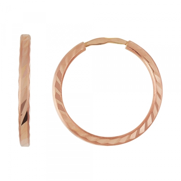 Золотые серьги без камня с алмазкой № 100520