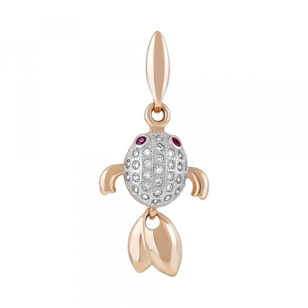 Золотая подвеска с фианитами № 121341