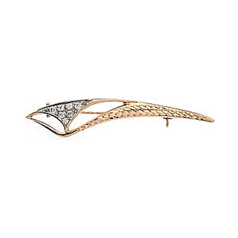 Золотая брошь с фианитами № 8881