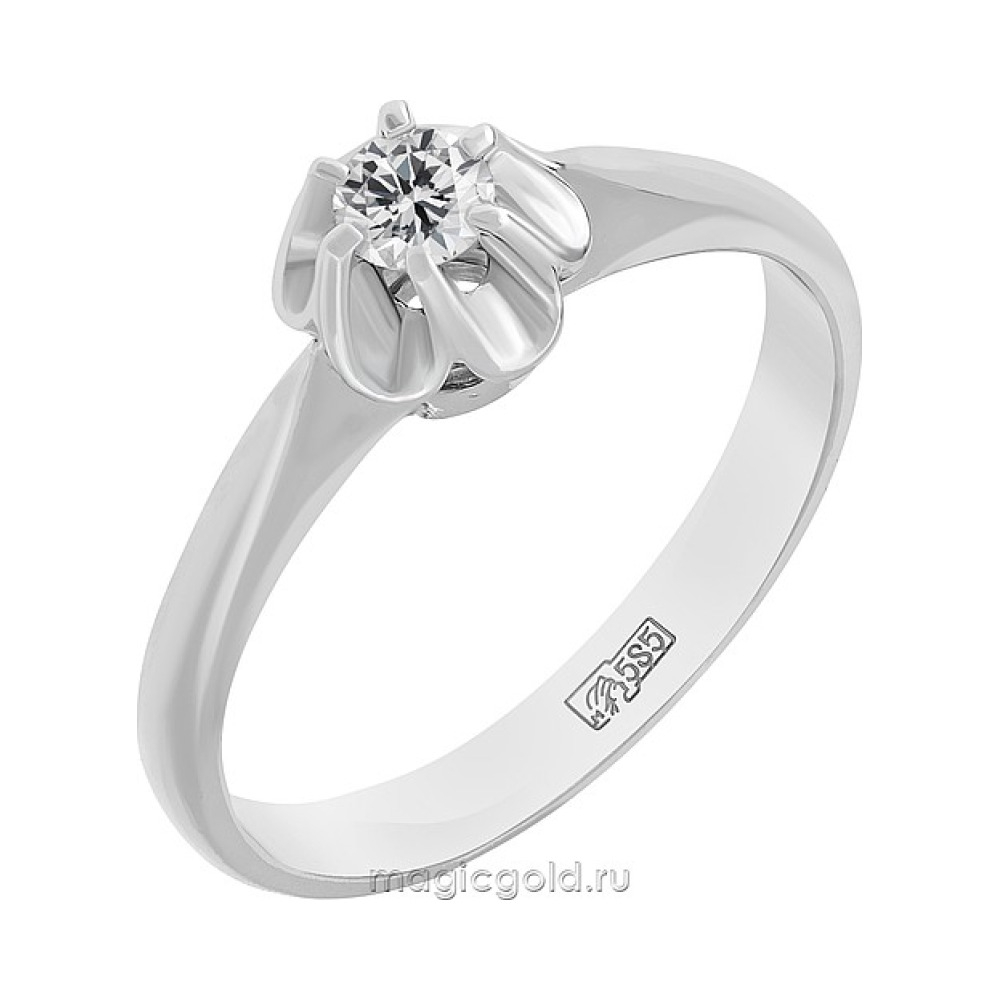 Золотое кольцо с бриллиантом № 73509