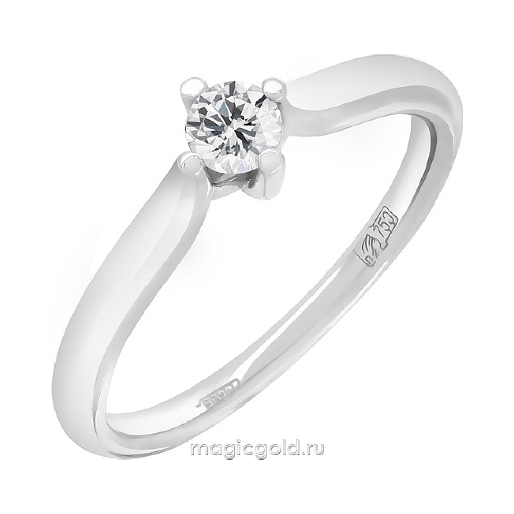 Золотое кольцо с бриллиантом № 137675