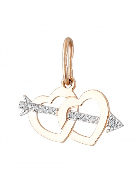 Золотая подвеска с фианитом № 129997