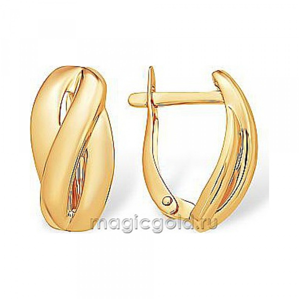 Золотые серьги без камня № 174218