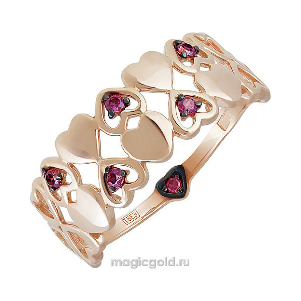 Золотое кольцо с фианитом № 140442