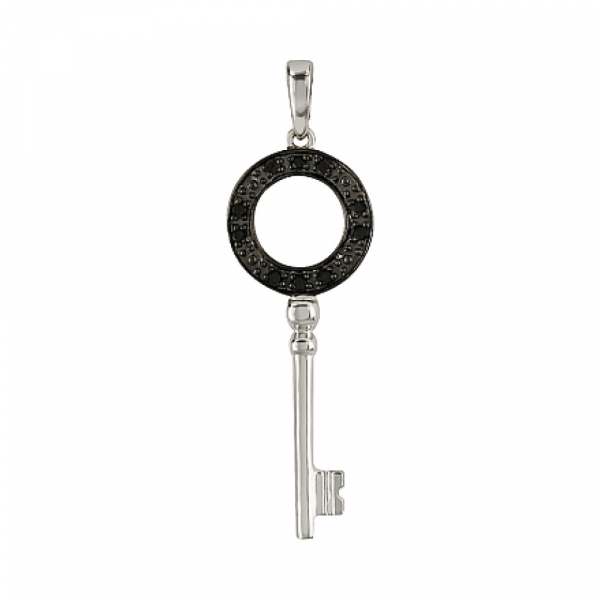 Золотая подвеска с чёрными бриллиантами № 96098