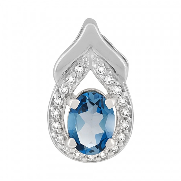 Золотая подвеска с топазом и фианитом № 118259