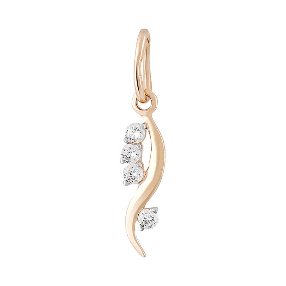 Золотая подвеска с фианитами № 129967