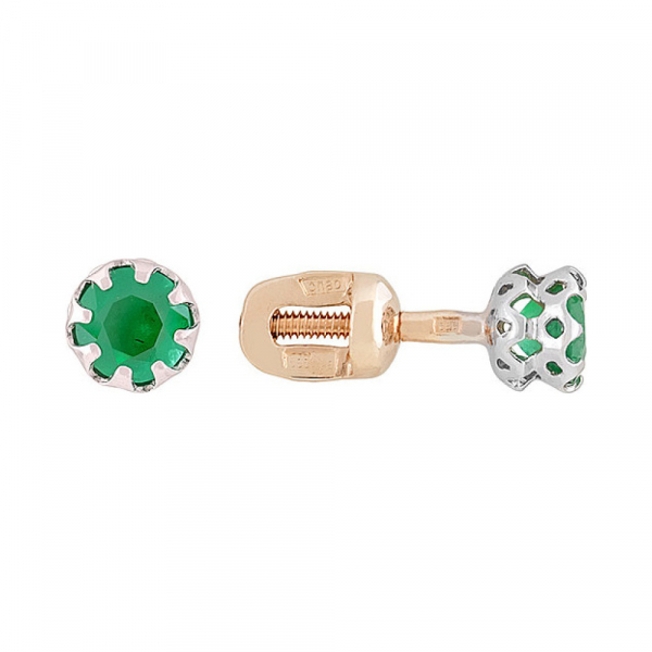 Пуссеты с изумрудом № 115333