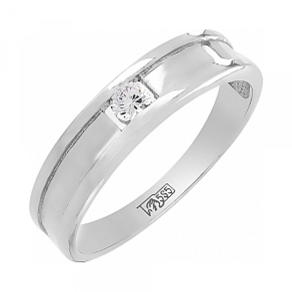 Золотое кольцо с бриллиантом № 115183