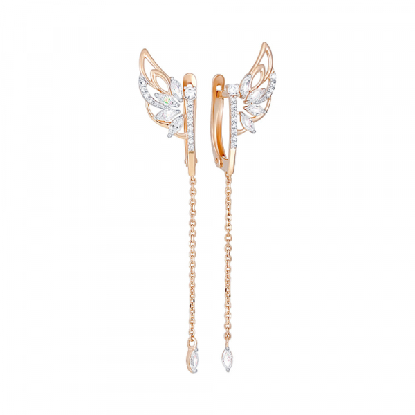 Золотые серьги с фианитами № 129253