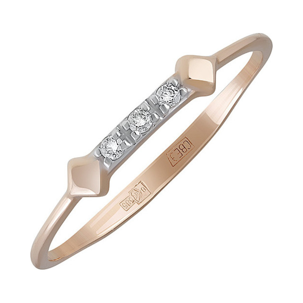 Золотое кольцо с фианитом № 134574