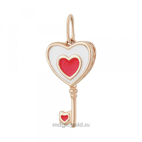 Золотая подвеска с эмалью № 155873
