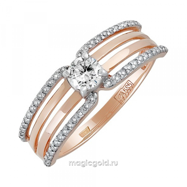 Золотое кольцо с бриллиантом № 160763