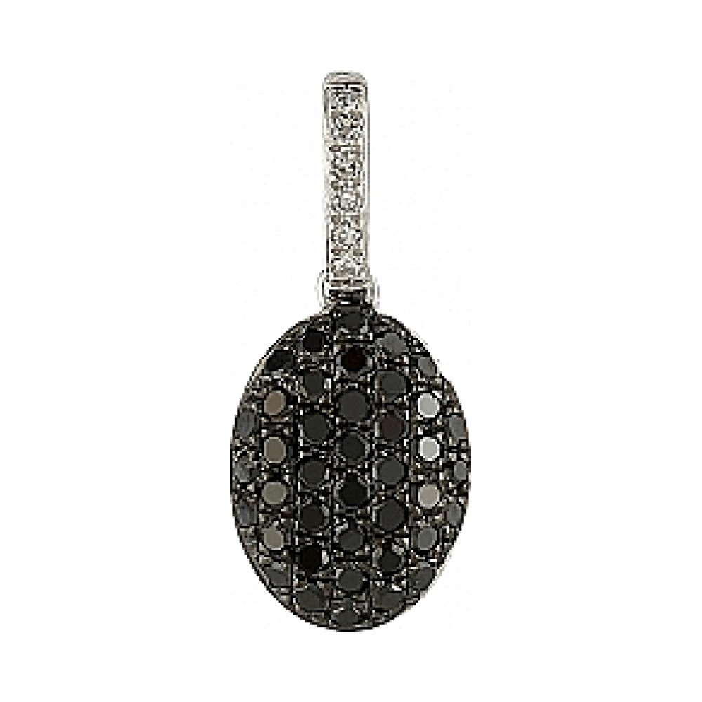 Золотая подвеска с черным и белым бриллиантами № 104994