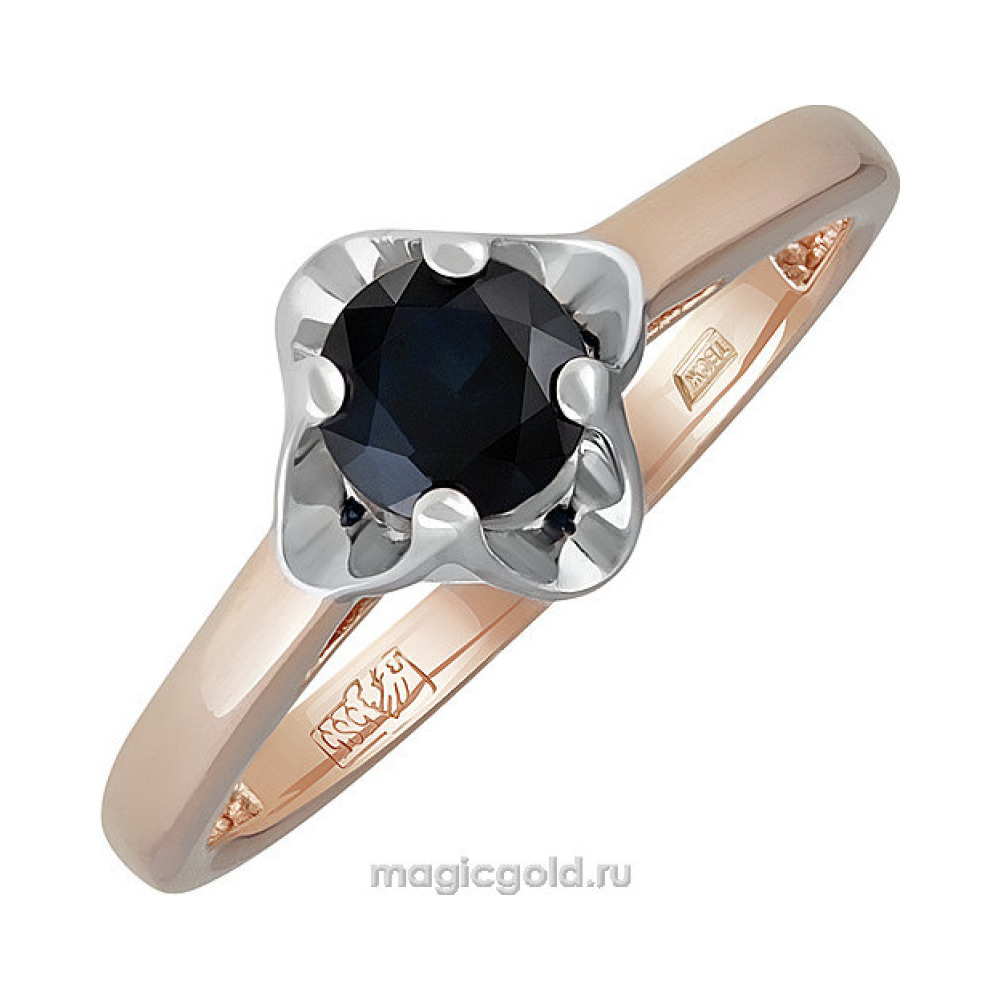 Золотое кольцо с сапфиром № 140690